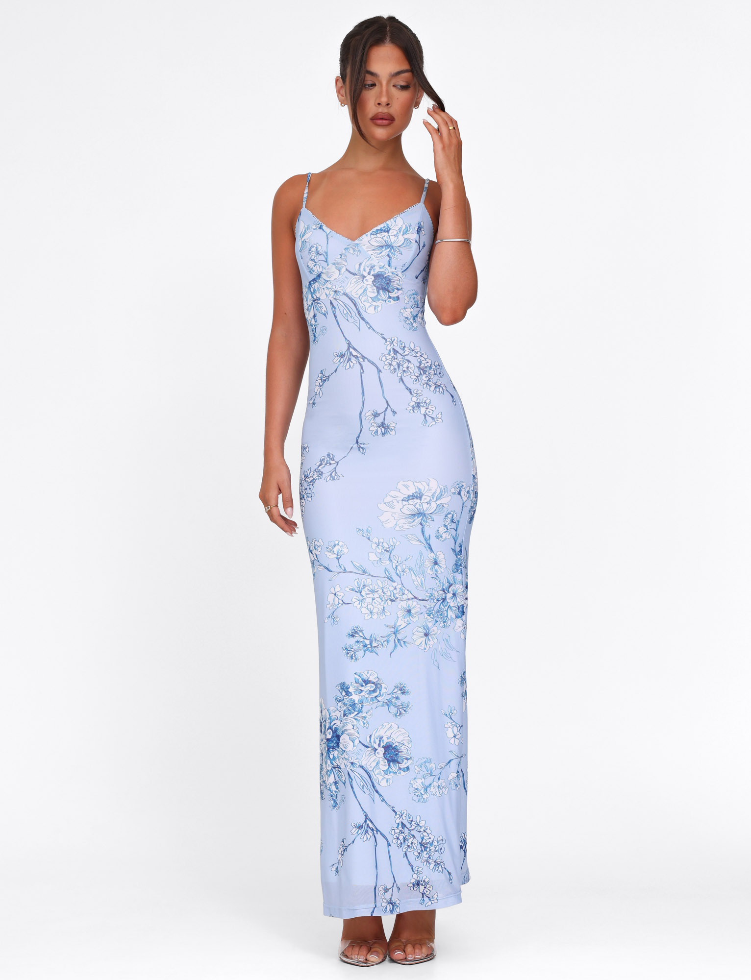 JULIANNA DRESS - BLUE : FLORAL : CERAMIC FLORAL