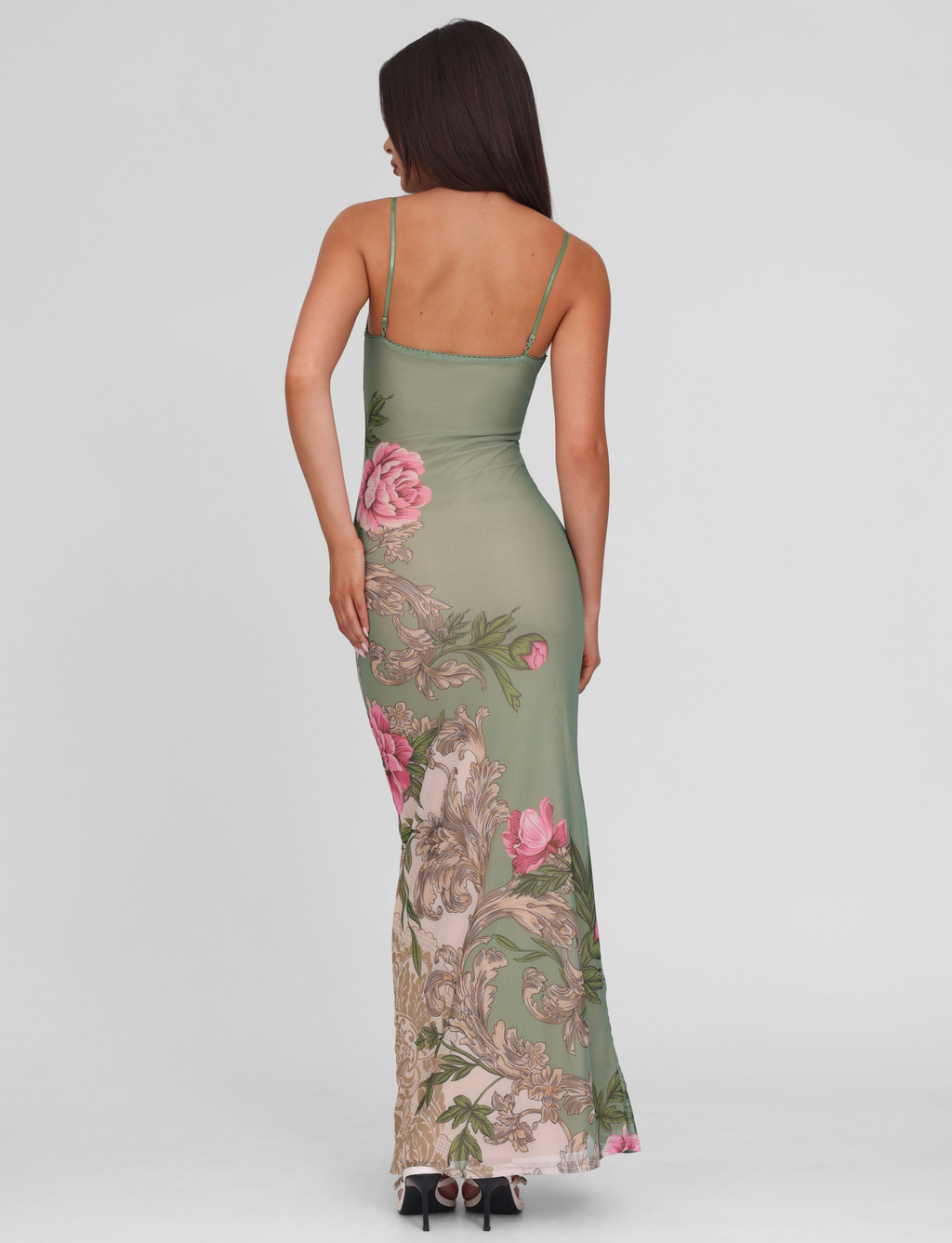 JULIANNA DRESS - GREEN : FLORAL : ROCCOCO FLORAL